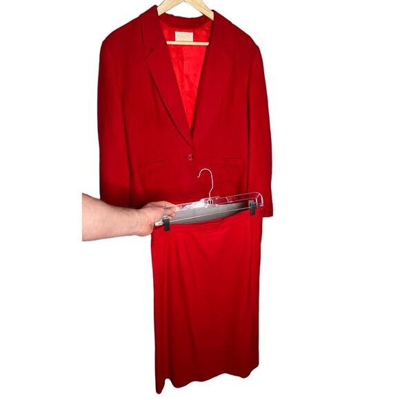 Pendleton Womans 10 Wool 2-Piece Matching Suit Set Blazer Skirt Jacket Red EUC! - Picture 1 of 14